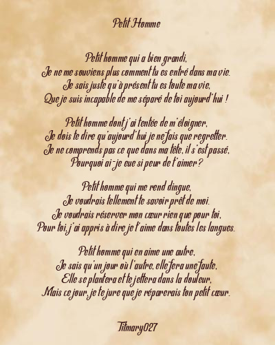 Le poème en image: Petit Homme