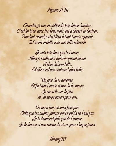 Le poème en image: Hymne À Toi