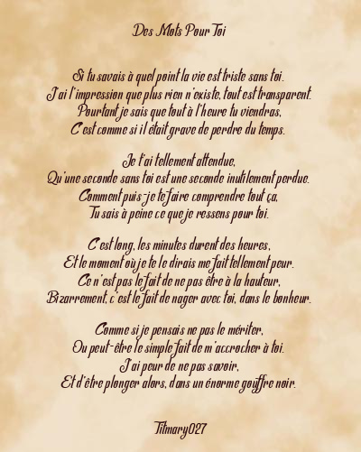 Le poème en image: Des Mots Pour Toi