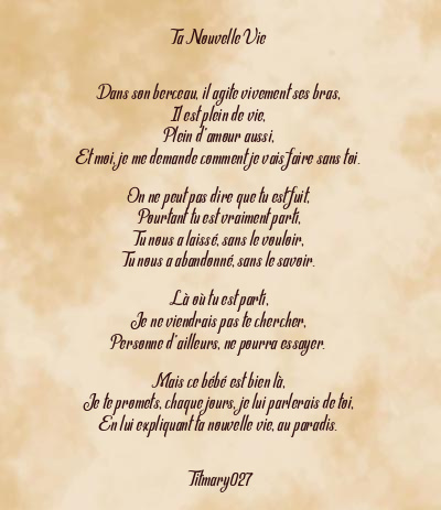 Le poème en image: Ta Nouvelle Vie