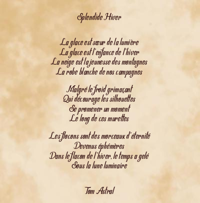 Le poème en image: Splendide Hiver