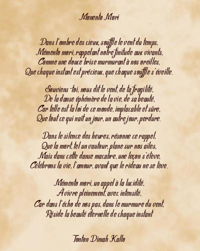 Le poème en image: Monento Mori