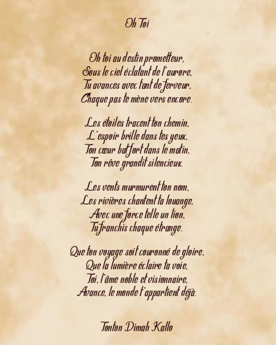 Le poème en image: Oh Toi