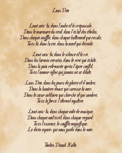 Le poème en image: Laus Deo