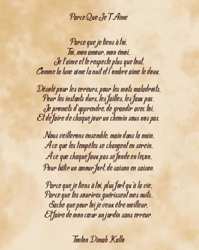 Le poème en image: Parce Que Je T’aime