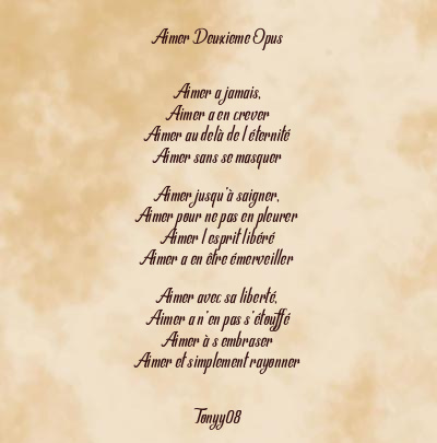 Le poème en image: Aimer Deuxieme Opus