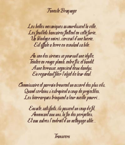 Le poème en image: Funeste Braquage