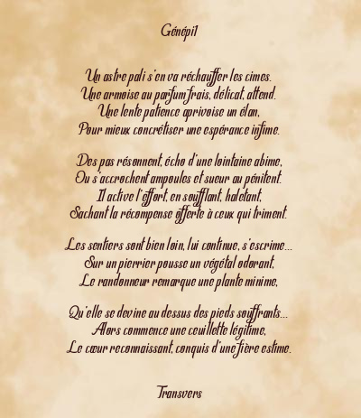 Le poème en image: Génépi1