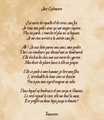 Le poème en image: Joie Éphèmère