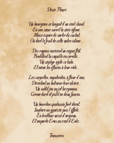 Le poème en image: Désir Fleuri