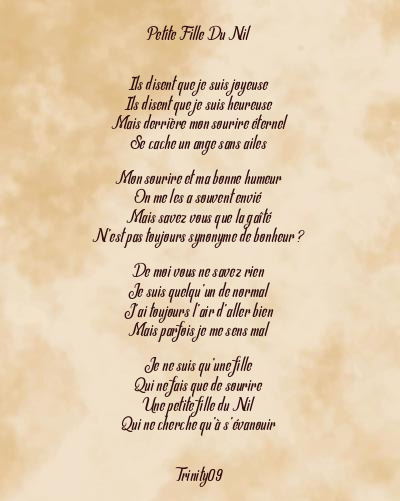 Le poème en image: Petite Fille Du Nil