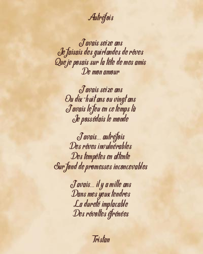 Le poème en image: Autrefois