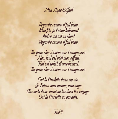 Le poème en image: Mon Ange Enfant