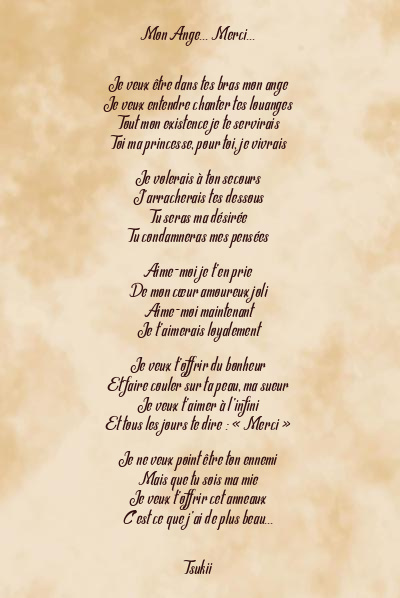 Le poème en image: Mon Ange… Merci…