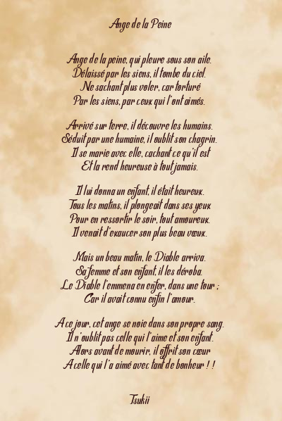 Le poème en image: Ange De La Peine