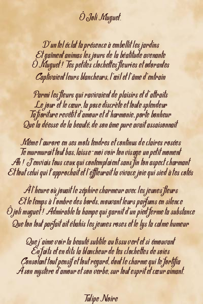 Le poème en image: Ô Joli Muguet.
