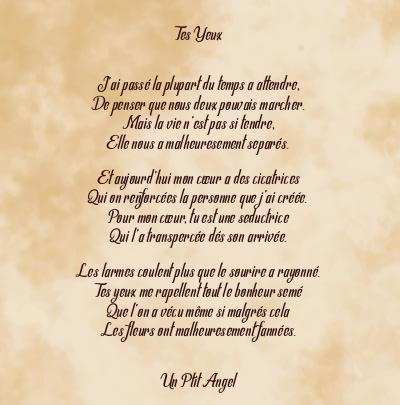 Le poème en image: Tes Yeux