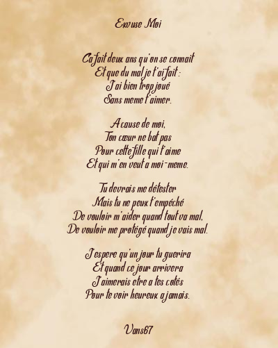 Le poème en image: Exvuse Moi