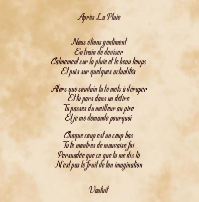 Le poème en image: Après La Pluie