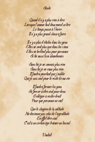 Le poème en image: Seule