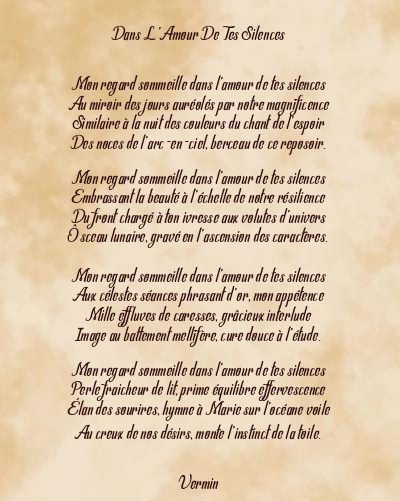 Le poème en image: Dans L’amour De Tes Silences