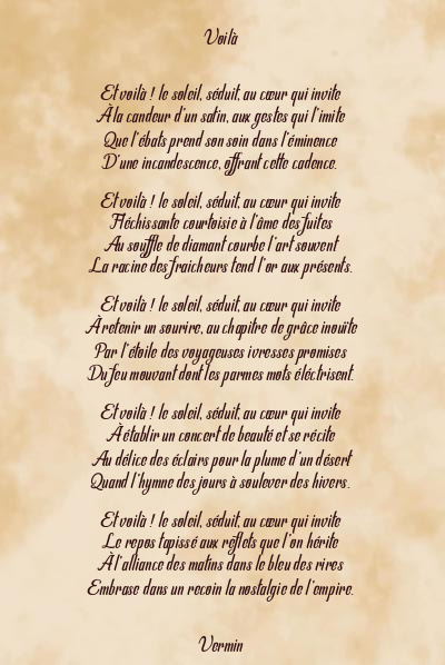 Le poème en image: Voilà