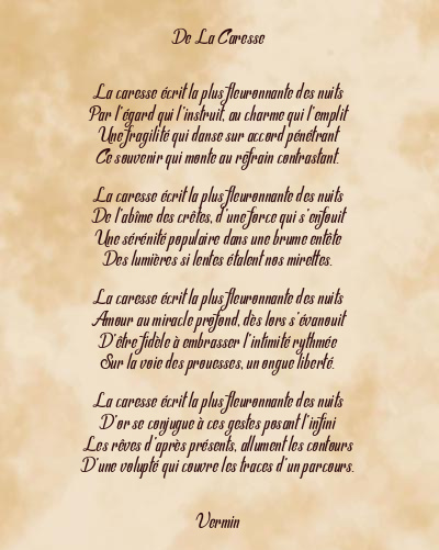 Le poème en image: De La Caresse