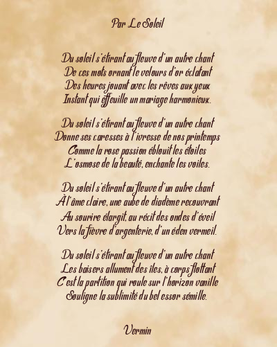 Le poème en image: Par Le Soleil