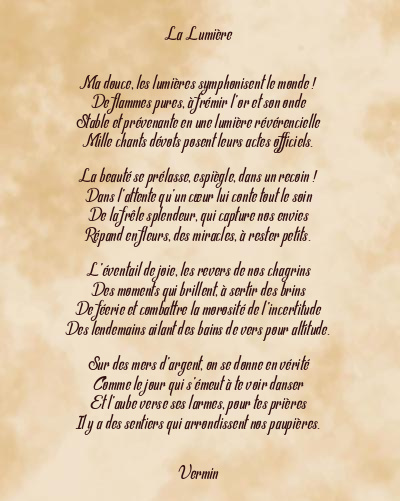 Le poème en image: La Lumière