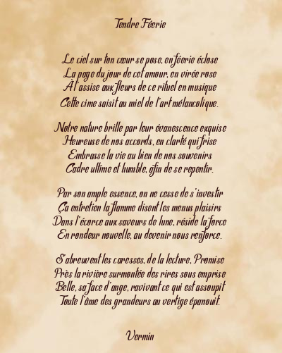 Le poème en image: Tendre Féerie