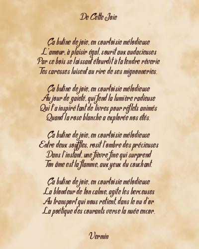 Le poème en image: De Cette Joie