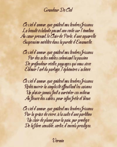 Le poème en image: Grandeur De Ciel