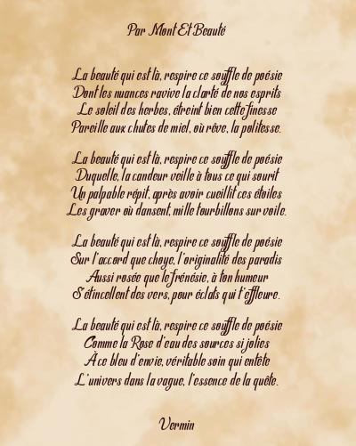 Le poème en image: Par Mont Et Beauté