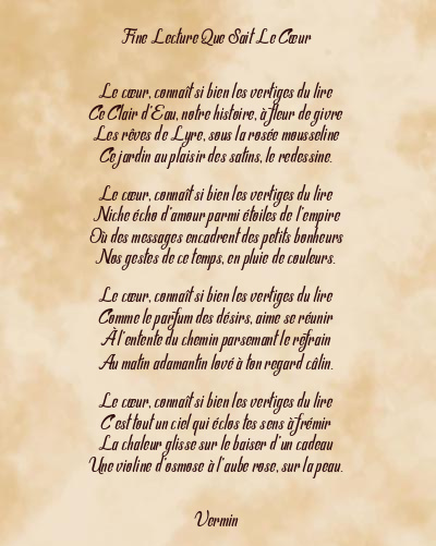 Le poème en image: Fine Lecture Que Sait Le Cœur