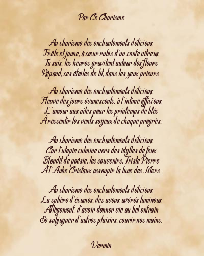Le poème en image: Par Ce Charisme