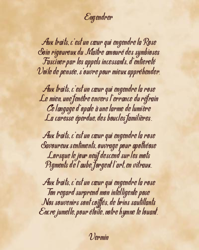 Le poème en image: Engendrer