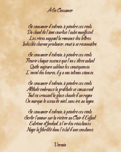 Le poème en image: À Se Consumer