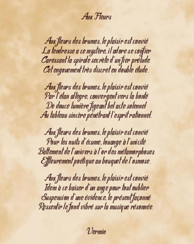 Le poème en image: Aux Fleurs
