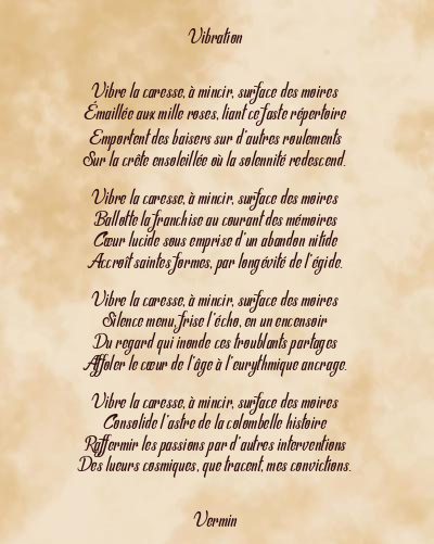 Le poème en image: Vibration