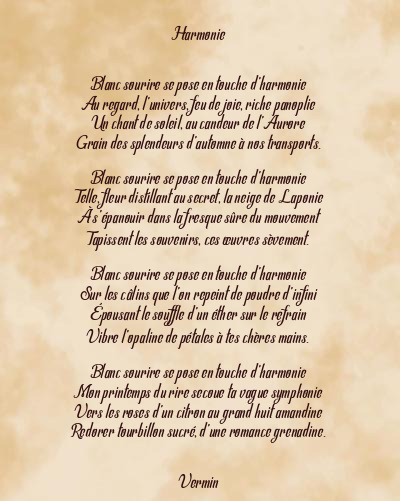 Le poème en image: Harmonie