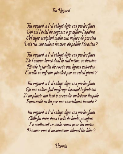 Le poème en image: Ton Regard