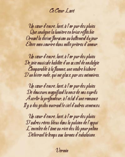 Le poème en image: Ce Cœur Lavé