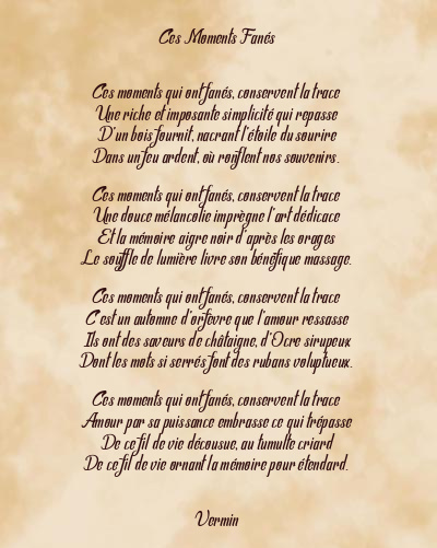 Le poème en image: Ces Moments Fanés