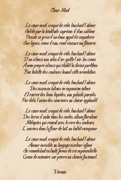 Le poème en image: Cœur Muet