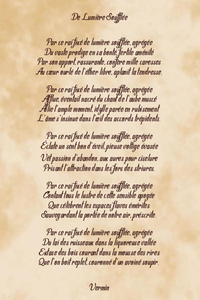 Le poème en image: De Lumière Soufflée
