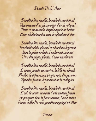 Le poème en image: Densité De L’azur