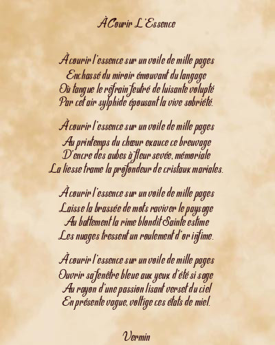 Le poème en image: À Courir L’essence