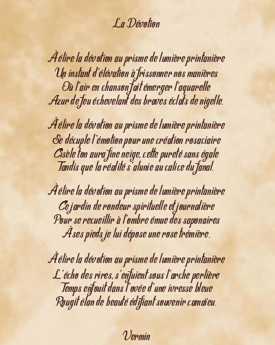 Le poème en image: La Dévotion