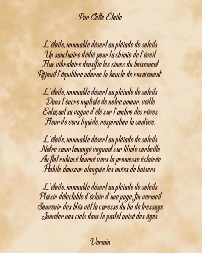 Le poème en image: Par Cette Étoile