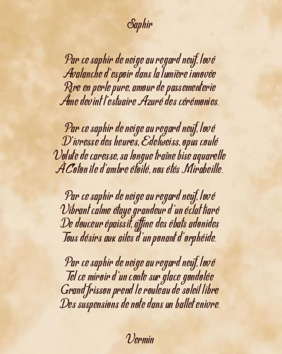 Le poème en image: Saphir